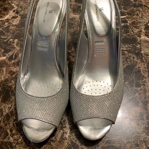 Silver high heels